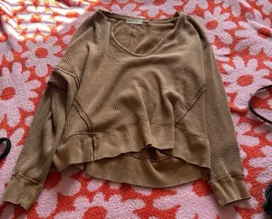 Free People We the free tan sweater thumbnail 1