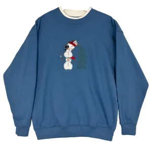 Vintage M&C‎ Sportswear Snowmen Tree Crewneck Sweatshirt Sz L Grandma Christmas thumbnail 1