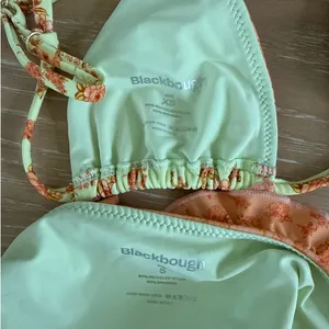 Blackbough Bikinis Marla Ruffled Top in Agave String Cheeky Bottoms in Yellow thumbnail 4