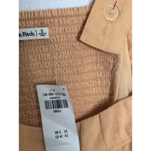 2020s Abercrombie & Fitch Peach Linen Corset Top & Wide Leg Pants Set NWT XS/S thumbnail 6