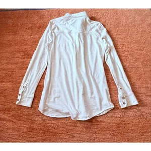 Lola River Women Shirt M White Button Down Long Sleeve Cotton Casual thumbnail 8