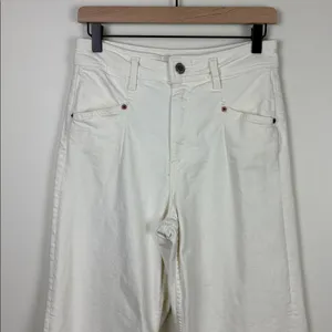 Zara Wide Leg High Rise White Jeans Women’s Size 6 Baggy Denim Relaxed Fit thumbnail 3