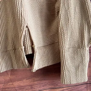 Altar'd State Womens Tan Textured V-Neck Cropped Sweater Boxy Fit Medium thumbnail 3