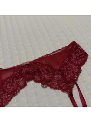 Victoria’s Secret Red Lace & Mesh Garter Belt Lingerie Sz XS Extra Small thumbnail 3
