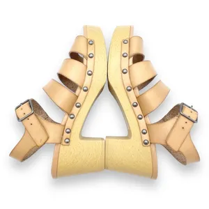 J. Crew The Chloe Clog Platform Strappy Sandal in Saddle Tan Faux Leather Size 7 thumbnail 10