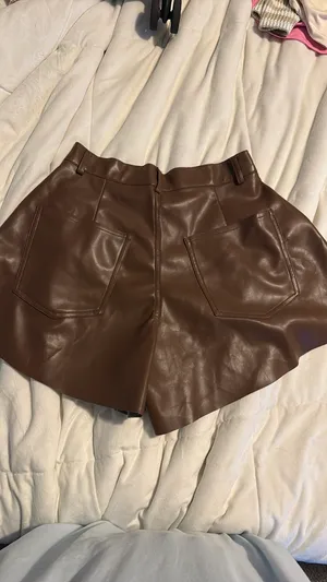 Faux leather shorts Brown thumbnail 3
