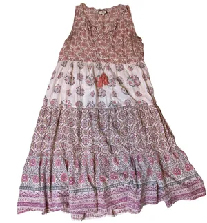 Tuckernuck‎ Salty Paloma Cane Dress tiered cottagecore coquette boho coastal M thumbnail 1