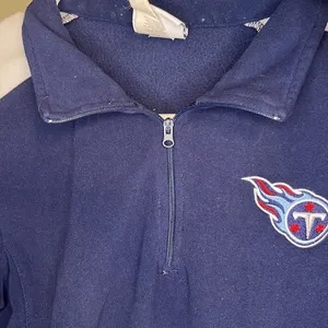 Women’s NFL Titans Navy and silver fleece 1/4 zip long sleeve pullover football thumbnail 4