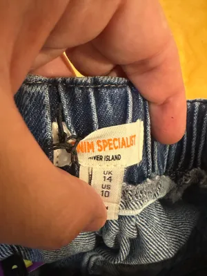 River Island High-Waist Blue Denim Cargo Jogger Jeans Size 10 NWT thumbnail 5