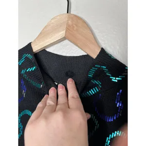 Vintage St. John for Neiman Marcus Black Long Sleeve Sequin Top 12 thumbnail 7