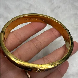 kate spade New York Black Gold Spade Bangle Bracelet thumbnail 4