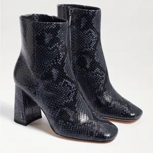Sam Edelman Codie Bootie in Marina Blue Snakeskin Sz 9 thumbnail 2