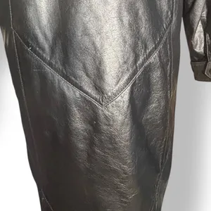 Vintage Wilsons Leather Black Trench Coat Thinsulate‎ Insulated Medium Longline thumbnail 13