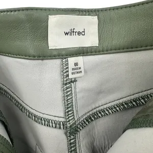 Aritzia Wilfred The Melina Pants Vegan Leather Cropped‎ Sage Green Size 00 thumbnail 9
