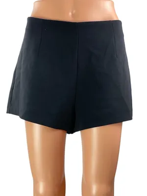 Kookai Women's Black High Waisted Tailored Wide Leg Mini Casual Shorts Size 36 thumbnail 1