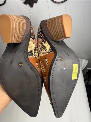 Gianni Bini "Maerren" Western Snake Print Mules thumbnail 8