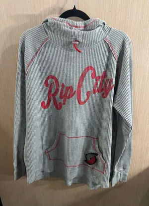 Women’s 4her Portland Blazer Rip City Gray Waffle Knit Hoodie with Red Graphic thumbnail 1