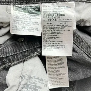 Levis 501 Original Fit‎ Straight Leg Jeans Faded Black Raw Hem W26 EUC Classic thumbnail 6