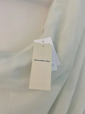 Abercrombie & Fitch One-Shoulder Chiffon Mini Dress Light Mint Green M Tall NWT thumbnail 8