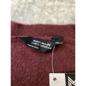 Member's Mark Womens V-Neck Cardigan Burgundy Wine‎ Relaxed Fit Soft Knit Small thumbnail 4