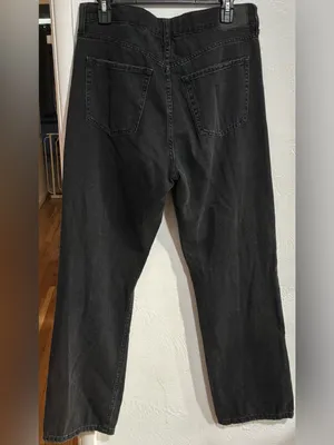 #41 Aeropostale 90’s Baggy Black Distressed High-Rise Jeans Size 10R thumbnail 6
