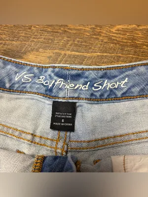 Victorias Secret Low Rise Boyfriend Denim Jean Shorts Womens 6 Blue Cutoffs Mini thumbnail 6