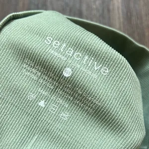 Set Active Green Ribbed Sports Bra thumbnail 4