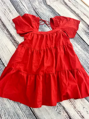 Abercrombie & Fitch Women’s Red Square-Neck Mini Dress thumbnail 3