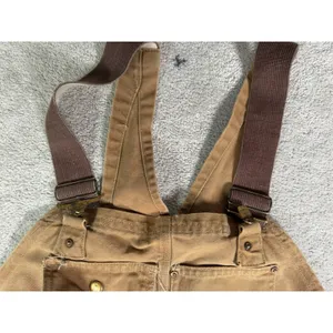 Carhartt Bib Overalls Double Knee Nail apron 2XL 46x30** Made USA Vtg Work Farm thumbnail 5
