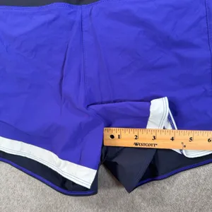 Athleta Running Free Color Block Athletic Shorts Women's Large Blue Purple 3" thumbnail 3