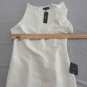 Lulus White One Shoulder Ruffle Mini Dress‎ Cocktail Bridal Size L thumbnail 13