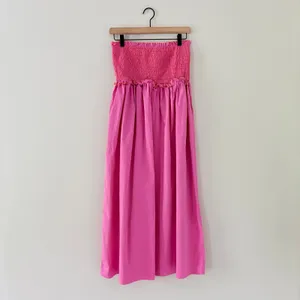 Pomander Place Tuckernuck fuchsia Strapless Jessie Dress Smocked Cotton Size L thumbnail 3