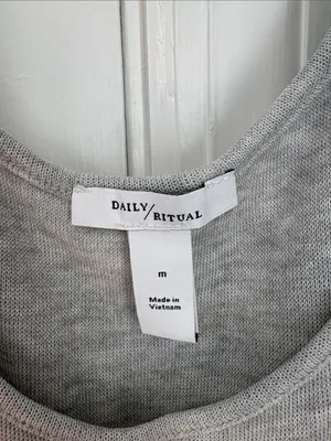 Daily Ritual Heather Gray Sleeveless Drawstring Jumpsuit Size Medium thumbnail 2