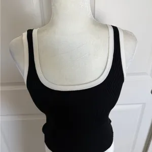 H&M Black Ribbed Tank Top thumbnail 5