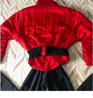 Nils Vintage 1980s red and black skisuit with belt thumbnail 6