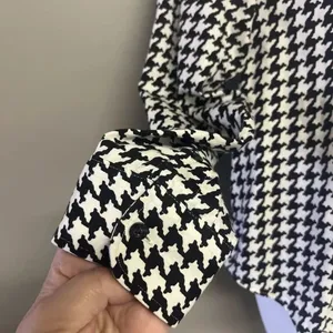 Lauren Ralph Lauren Size PM Houndstooth No Iron Button Down Ahirt Blouse Black W thumbnail 4