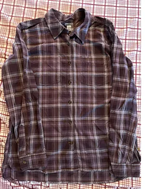 WOMENS CARHARTT PURPLE PLAID LONG SLEEVE SHIRT Large 12 14 thumbnail 1