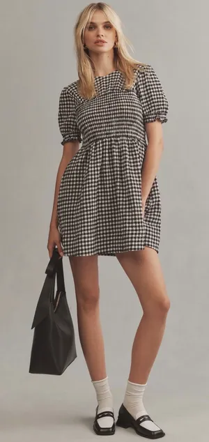Anthropologie Maeve Puff-Sleeve Babydoll Mini Dress thumbnail 1