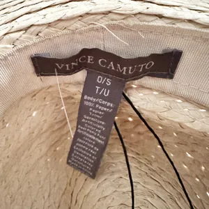 Vince Camuto Beige Straw Leopard Pony Hair Band Summer Hat Floppy Panama OS thumbnail 6