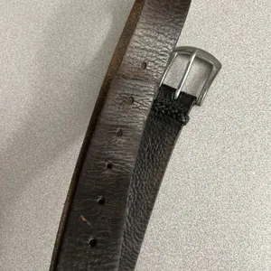 Lauren Ralph Lauren Brown Leather Belt Silver Buckle Distressed Large 1 3/8th" thumbnail 10