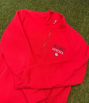 Fall Rush Gonzaga 1/4 Zip Sweatshirt Red Bulldogs Collegiate Football Women S thumbnail 1