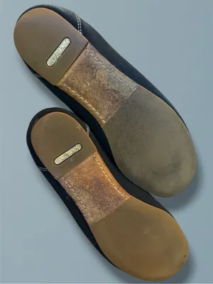 Cole Haan Nike Air Boat Shoe Driving Flats Black Canvas Tan Leather Bow Size 7B thumbnail 6