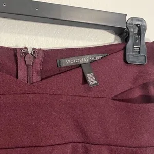 Victoria's Secret Burgundy Cutout Skirt High Waist Cutout‎ Mini Flared A-Line XS thumbnail 5