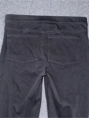 Spanx Jean-ish Ankle Leggings Tummy Shaping Soft Knit 20018R Black Sz Women's L thumbnail 5