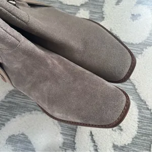 Lucky Brand Western Boho Kamaree Booties in Taupe Beige Suede Size 9 NEW thumbnail 6