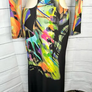 Jovani Womens size 0 Designer Cutout Prom Evening Miami Colorful Maxi Dress Rare thumbnail 6