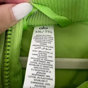 Alo Yoga Corduroy Stage Puffer in Celery Green Unisex Cotton Blend Size XXL thumbnail 6