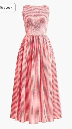J Crew Factory Smocked Boatneck Midi dress thumbnail 1