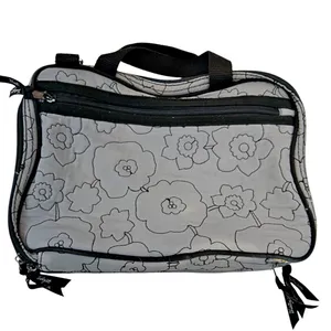 Thirty-One Makeup Organizer Toiletry Travel Bag Gray Poppy Hostess Excl Pockets thumbnail 2