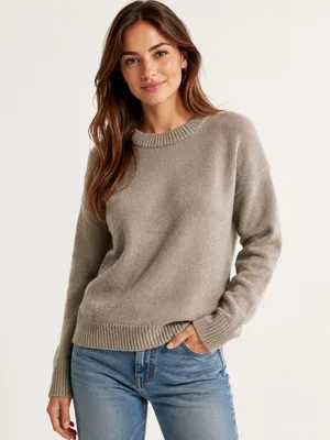 Abercrombie & Fitch Gray Taupe Mock Neck Knit Sweater XS thumbnail 1